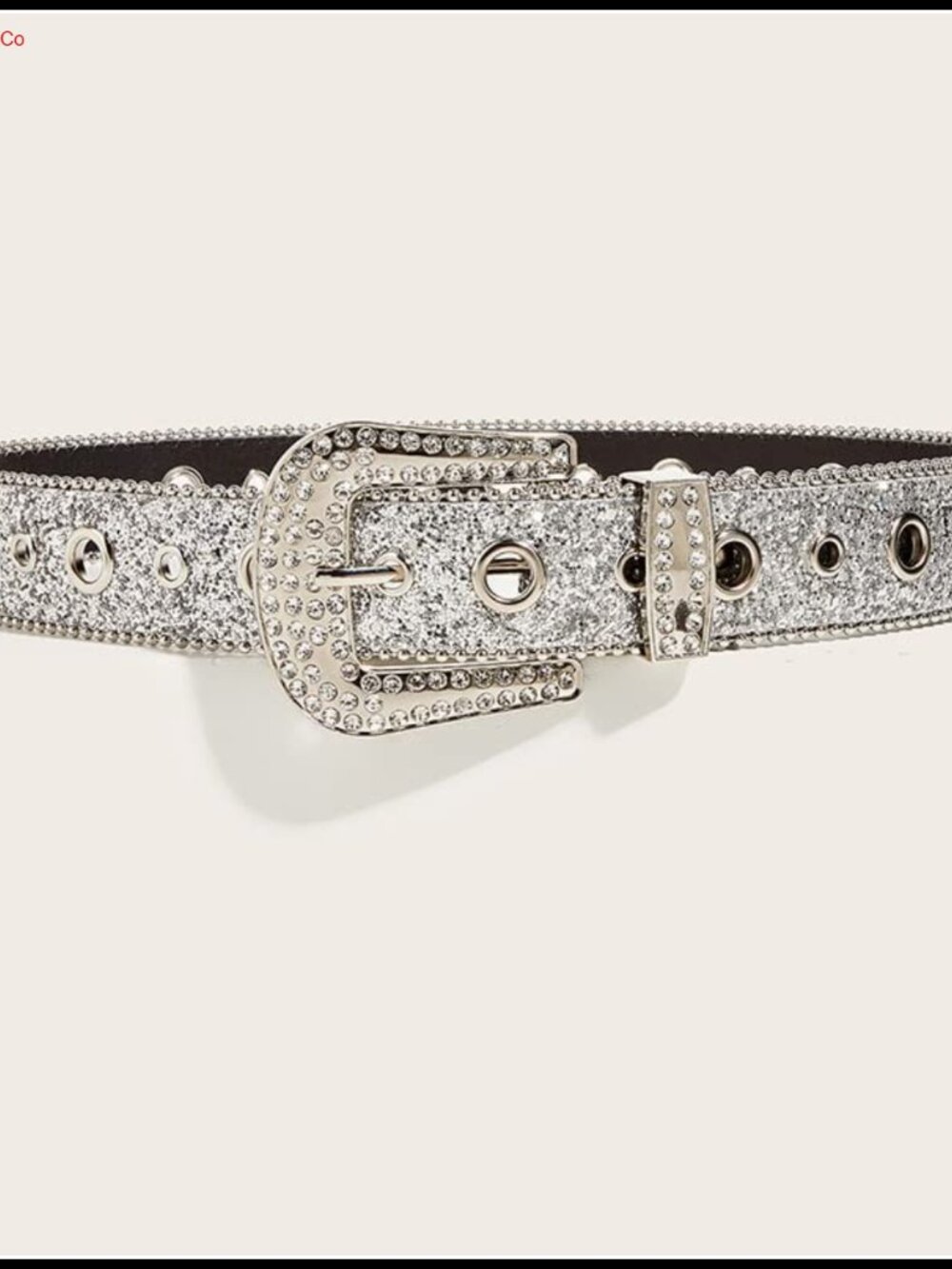 Rhinestone Western Belt PU Leather Studded Cowgirl Belt - Picture 3 of 5